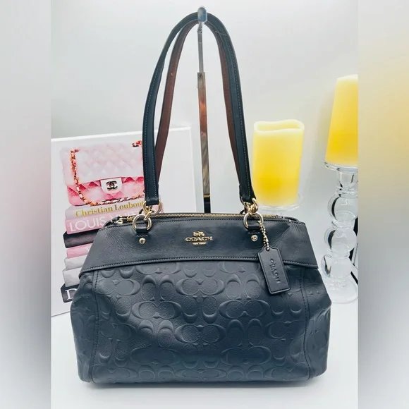 Coach Brooke Carryall Leather Tote Bag - Dark Grey - Picture 7 of 16